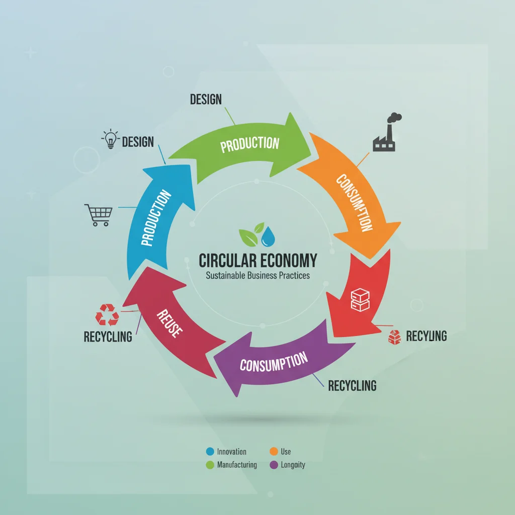 Infographic depicting the circular economy model for sustainable business