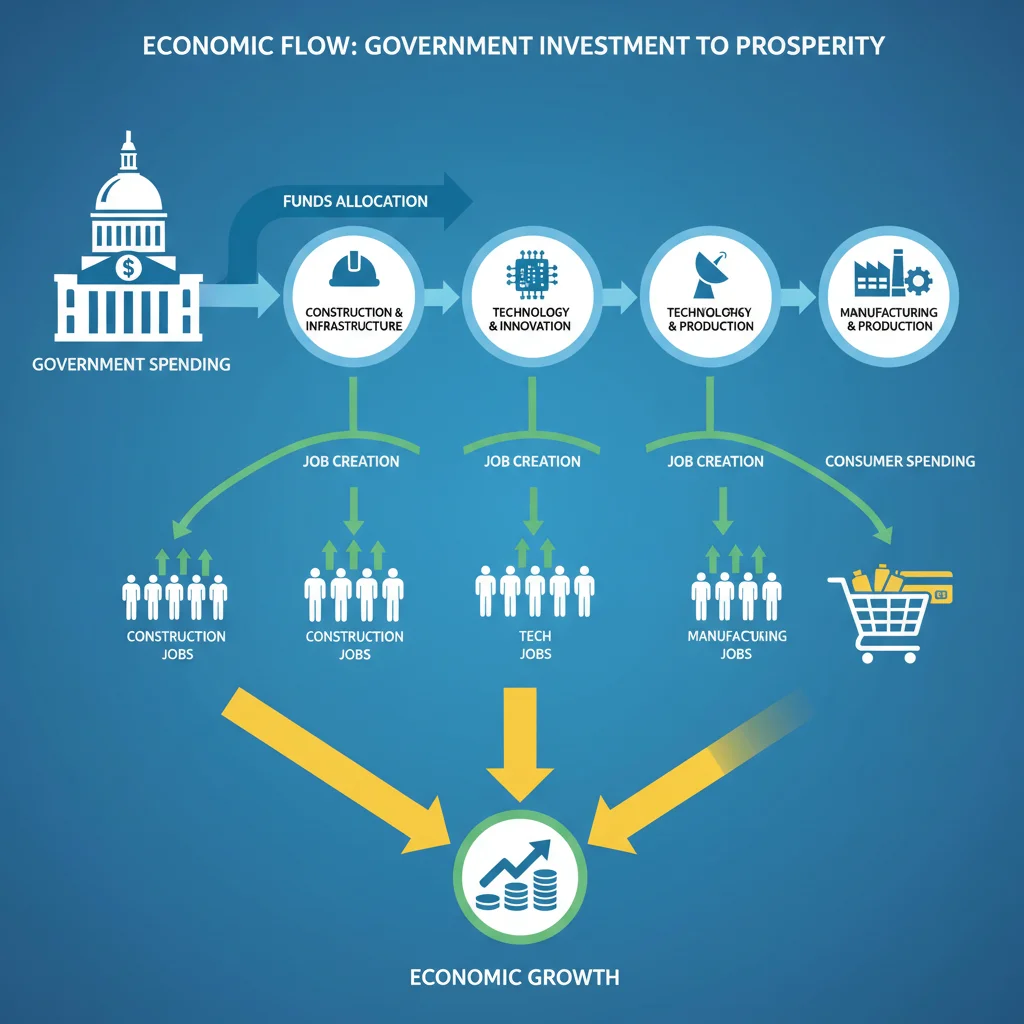 Economic impact of government spending flow chart