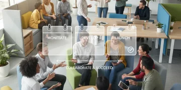Diverse employees engaged in collaborative work, representing enhanced employee engagement and retention strategies.
