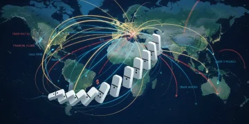 Illustration of global economic connections between Europe and the US