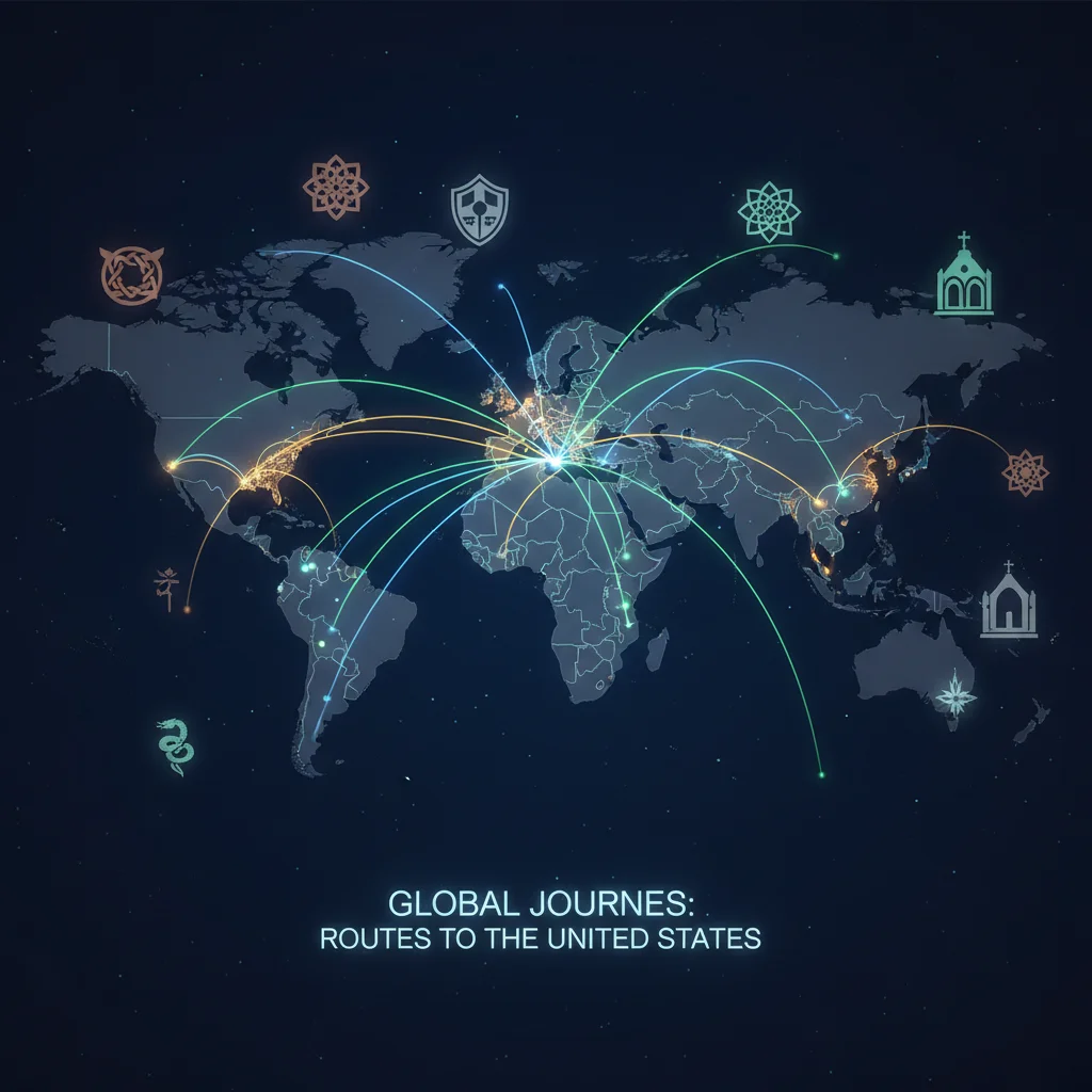 Global migration patterns into the US map
