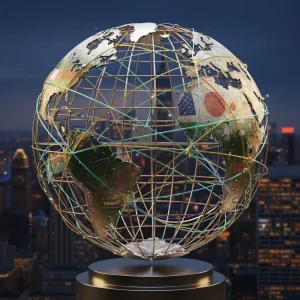 2026 Global Trade Agreements: Impact on US Industries & Prices Global trade agreements infographic with interconnected nations and economic data.