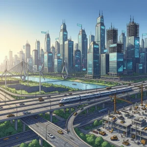 Government Spending and Economic Growth: A Deep Dive into the $1.5 Trillion Infrastructure Bill Illustration of infrastructure projects and economic growth