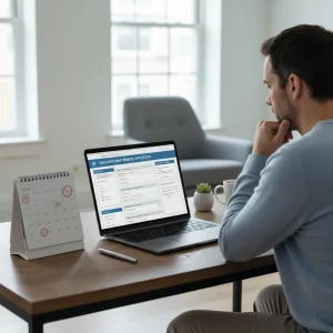 Unemployment Benefits 2026: State-by-State Application Guide Person applying for unemployment benefits online in 2026