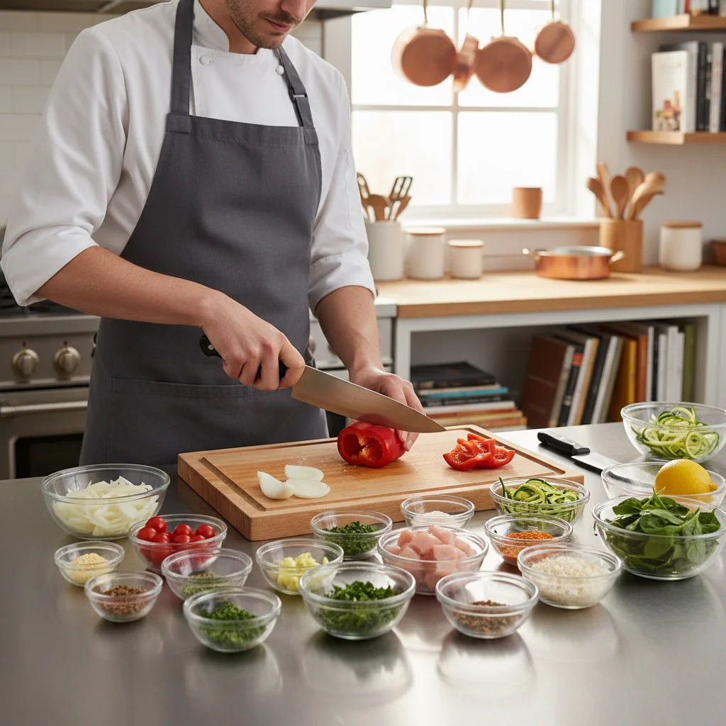 Person chopping vegetables for meal prep