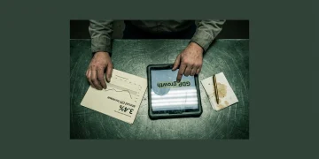 A person analyzing macroeconomic indicators like CPI and GDP on a steel table, highlighting current economic trends and their impact on personal finance.